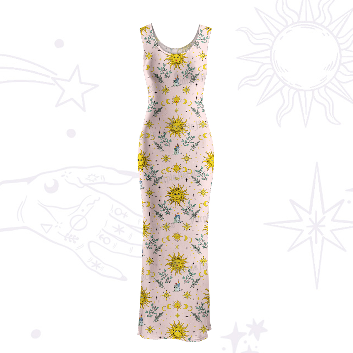 Purplehecate Magic Sun Maxi Tank Beachwear Dress