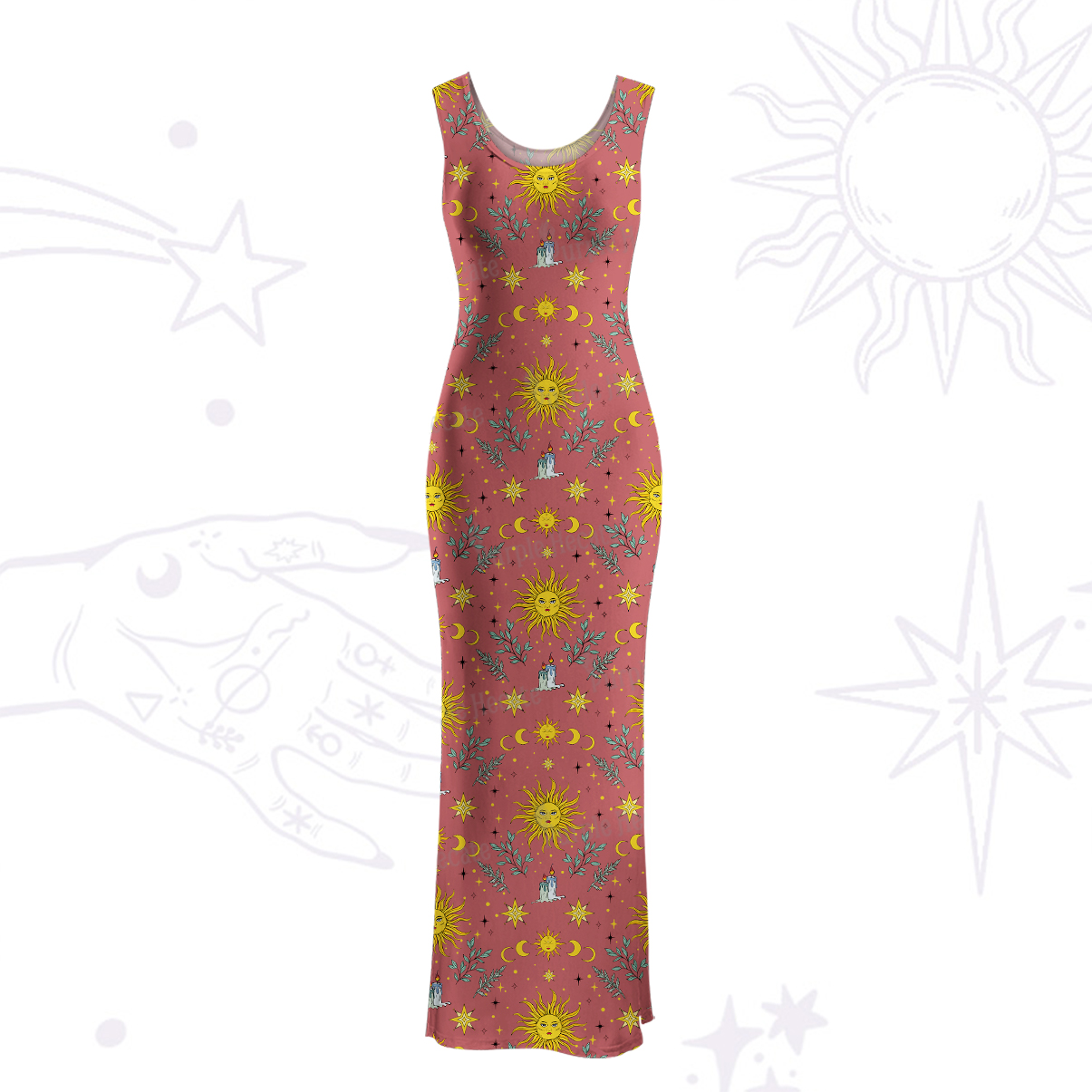 Purplehecate Magic Sun Maxi Tank Beachwear Dress