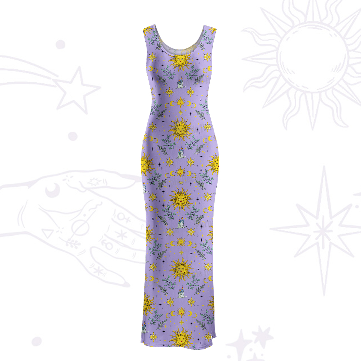 Purplehecate Magic Sun Maxi Tank Beachwear Dress