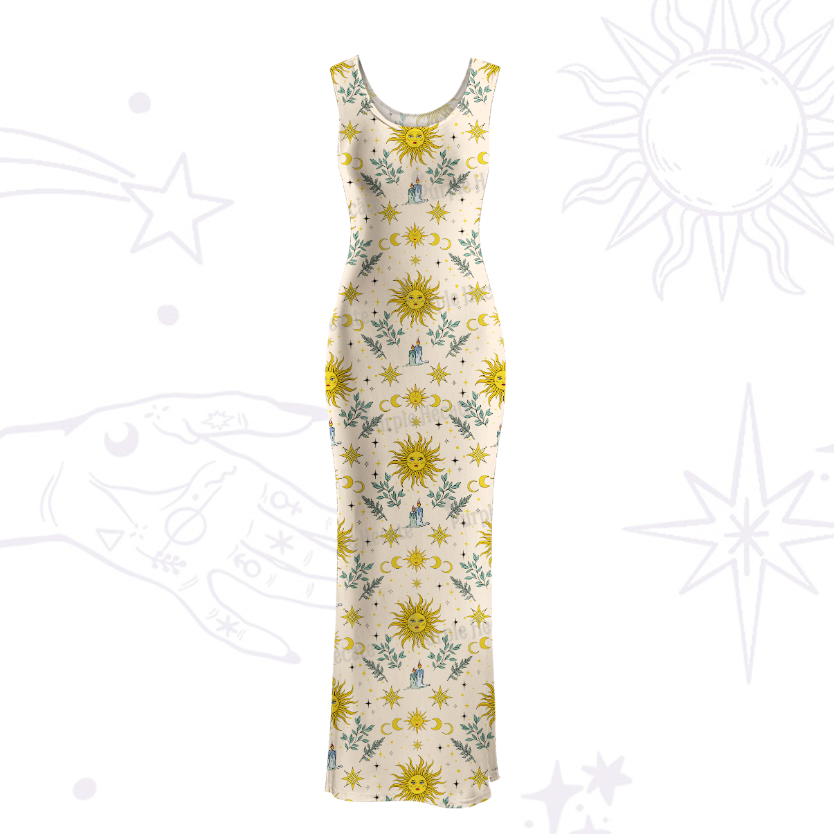 Purplehecate Magic Sun Maxi Tank Beachwear Dress