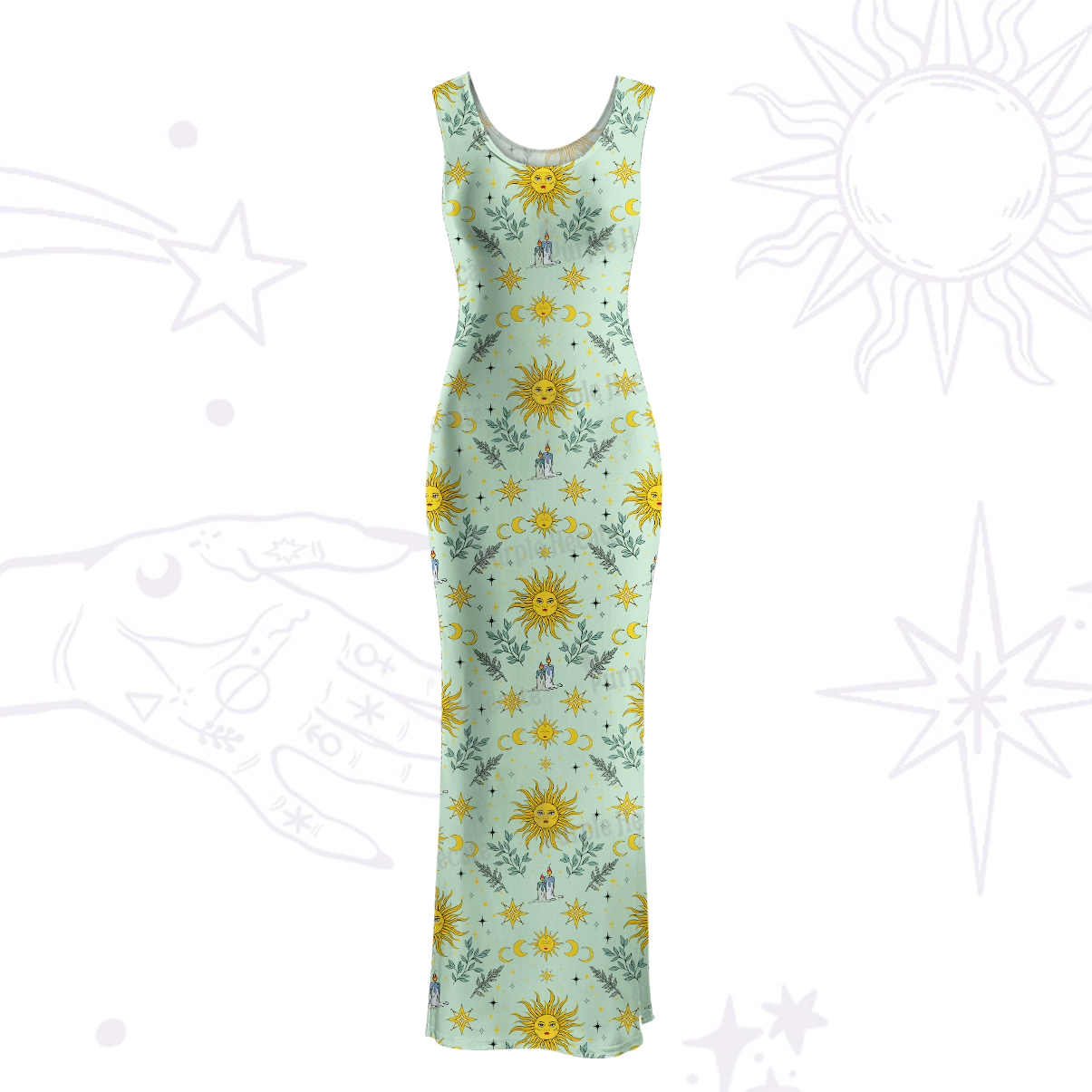 Purplehecate Magic Sun Maxi Tank Beachwear Dress