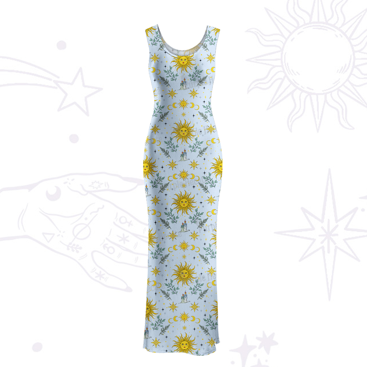 Purplehecate Magic Sun Maxi Tank Beachwear Dress