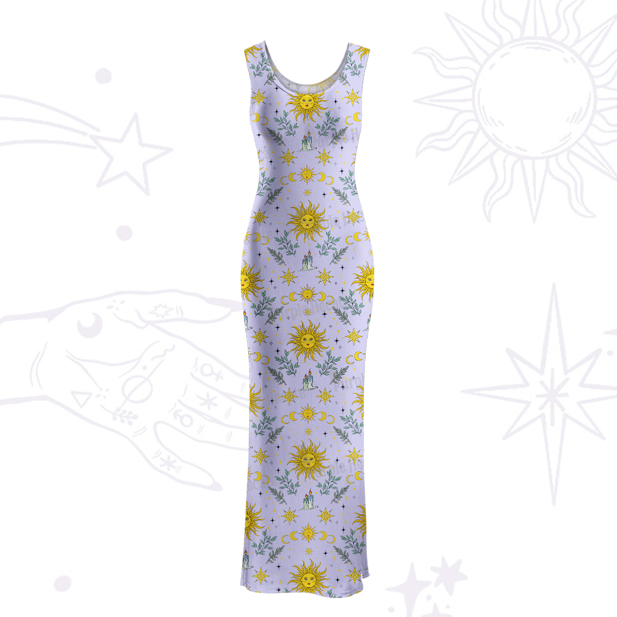 Purplehecate Magic Sun Maxi Tank Beachwear Dress