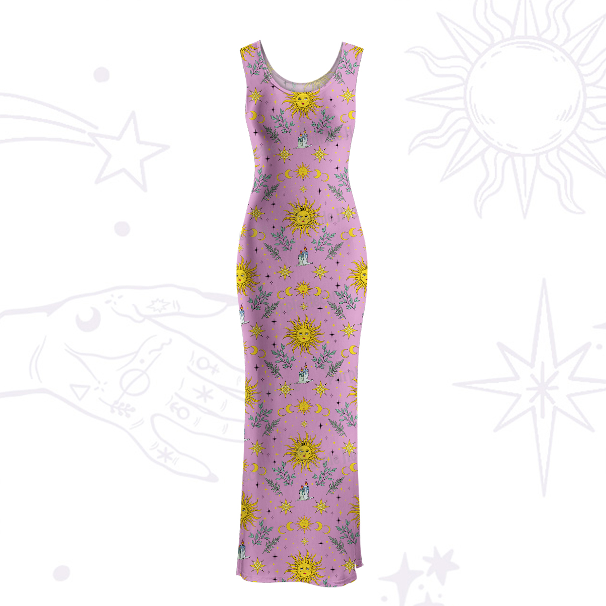 Purplehecate Magic Sun Maxi Tank Beachwear Dress