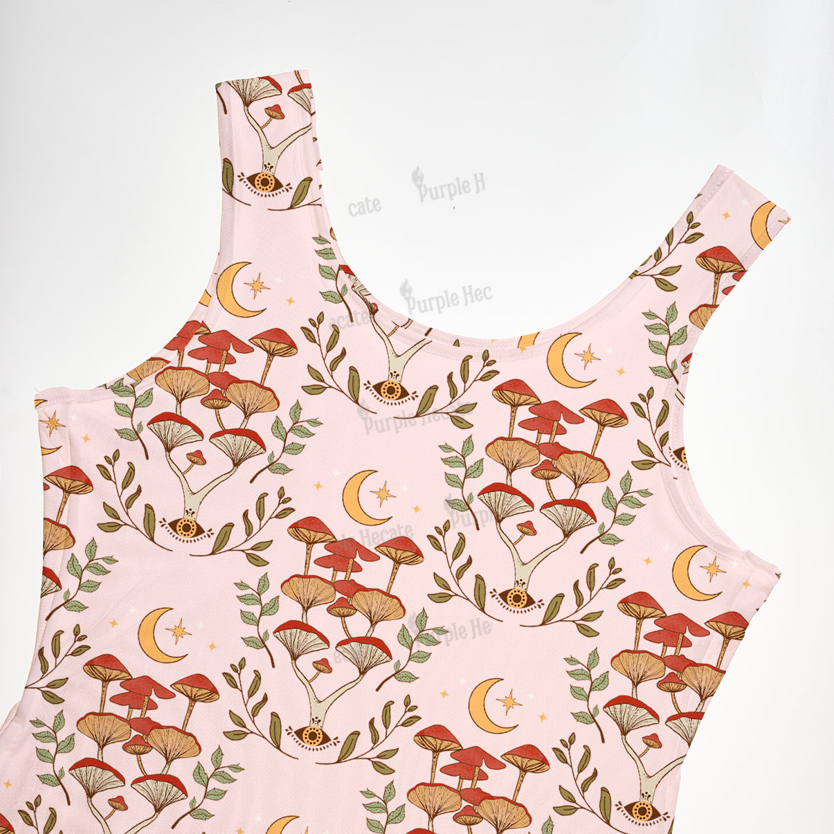 Purplehecate Psychedelic Mushrooms Maxi Tank Beachwear Dress