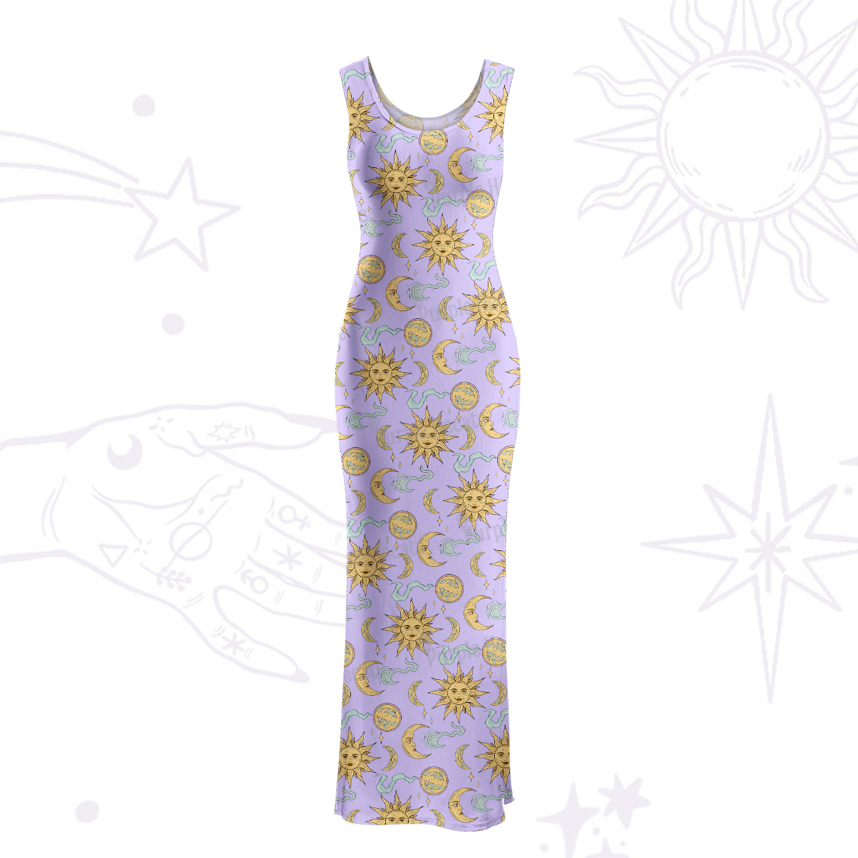 Purplehecate Magic of Sun and Moon Maxi Tank Beachwear Dress