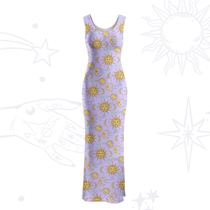 Purplehecate Magic of Sun and Moon Maxi Tank Beachwear Dress