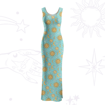 Purplehecate Magic of Sun and Moon Maxi Tank Beachwear Dress