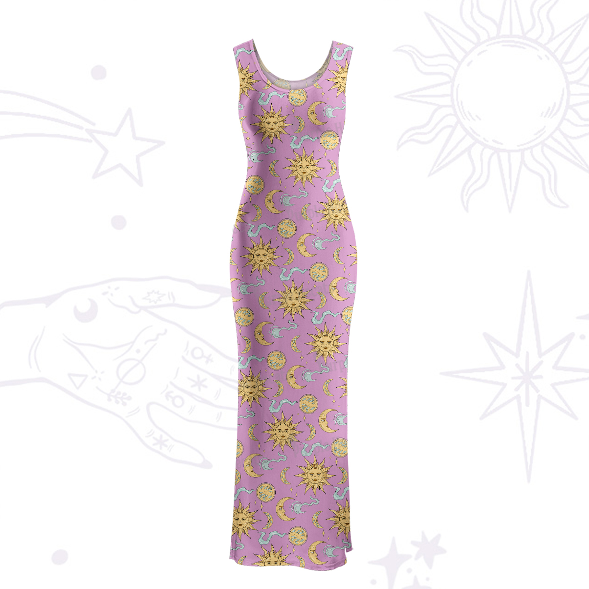 Purplehecate Magic of Sun and Moon Maxi Tank Beachwear Dress