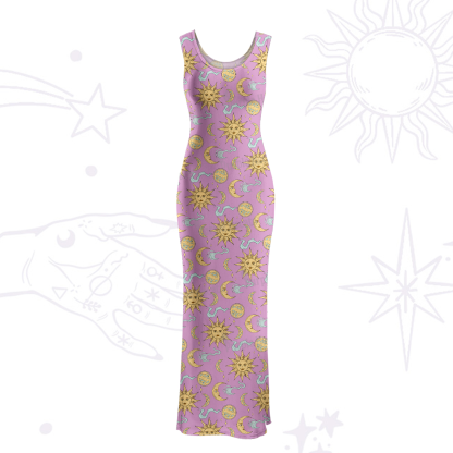 Purplehecate Magic of Sun and Moon Maxi Tank Beachwear Dress