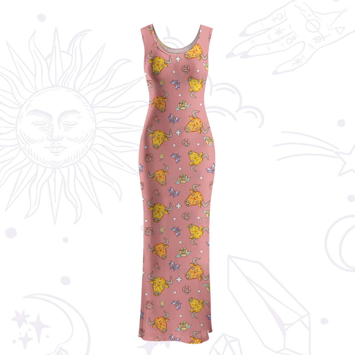Purplehecate Taurus Spirit Zodiac Maxi Tank Beachwear Dress