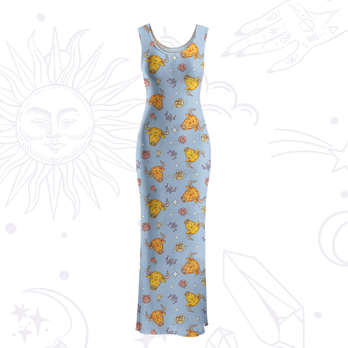 Purplehecate Taurus Spirit Zodiac Maxi Tank Beachwear Dress
