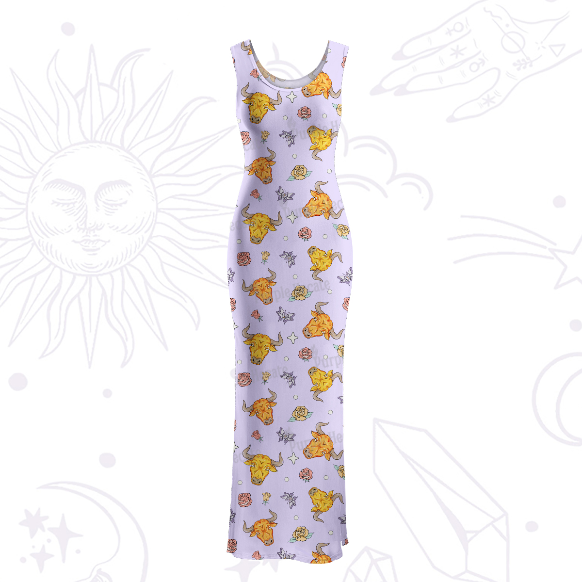 Purplehecate Taurus Spirit Zodiac Maxi Tank Beachwear Dress