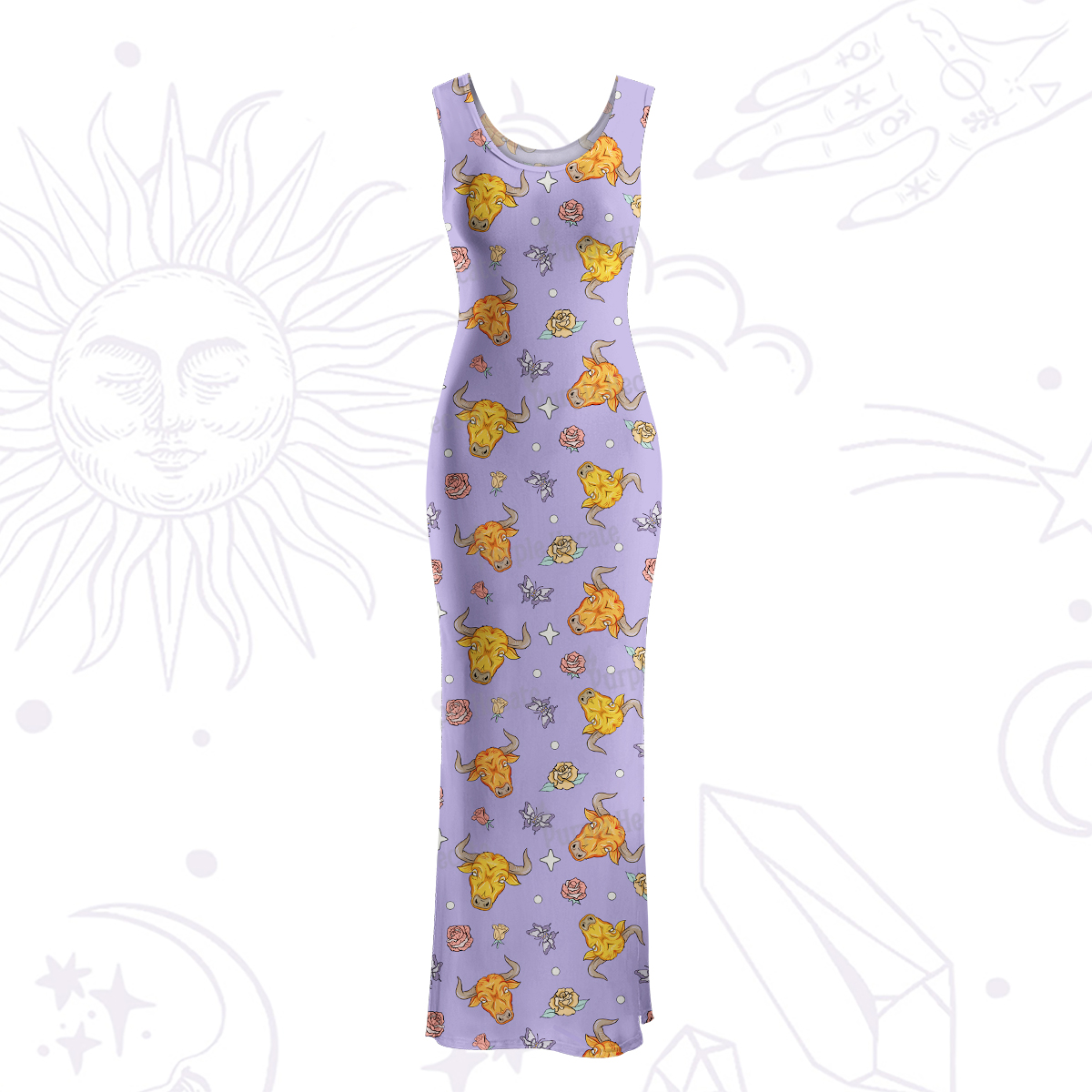 Purplehecate Taurus Spirit Zodiac Maxi Tank Beachwear Dress
