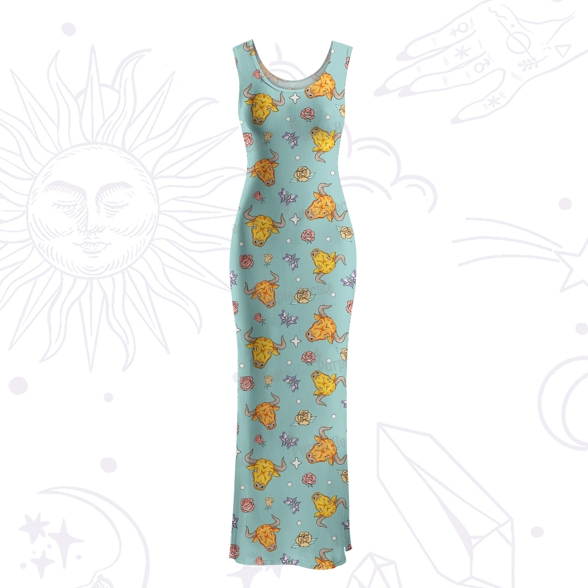 Purplehecate Taurus Spirit Zodiac Maxi Tank Beachwear Dress