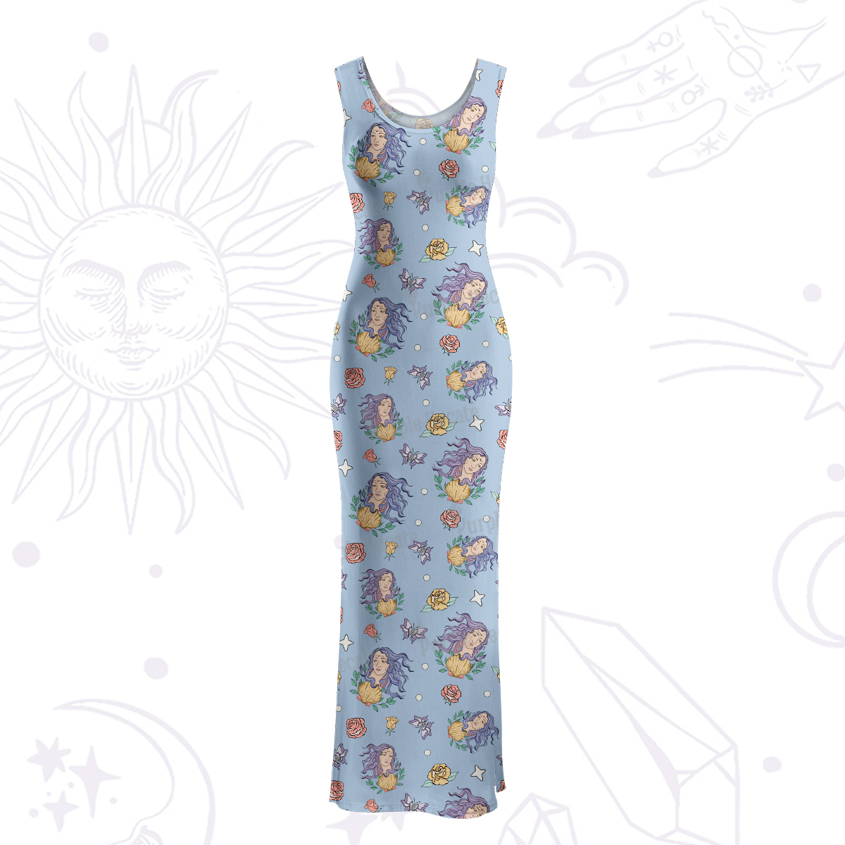 Purplehecate Virgo Spirit Zodiac Maxi Tank Beachwear Dress