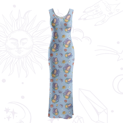 Purplehecate Virgo Spirit Zodiac Maxi Tank Beachwear Dress