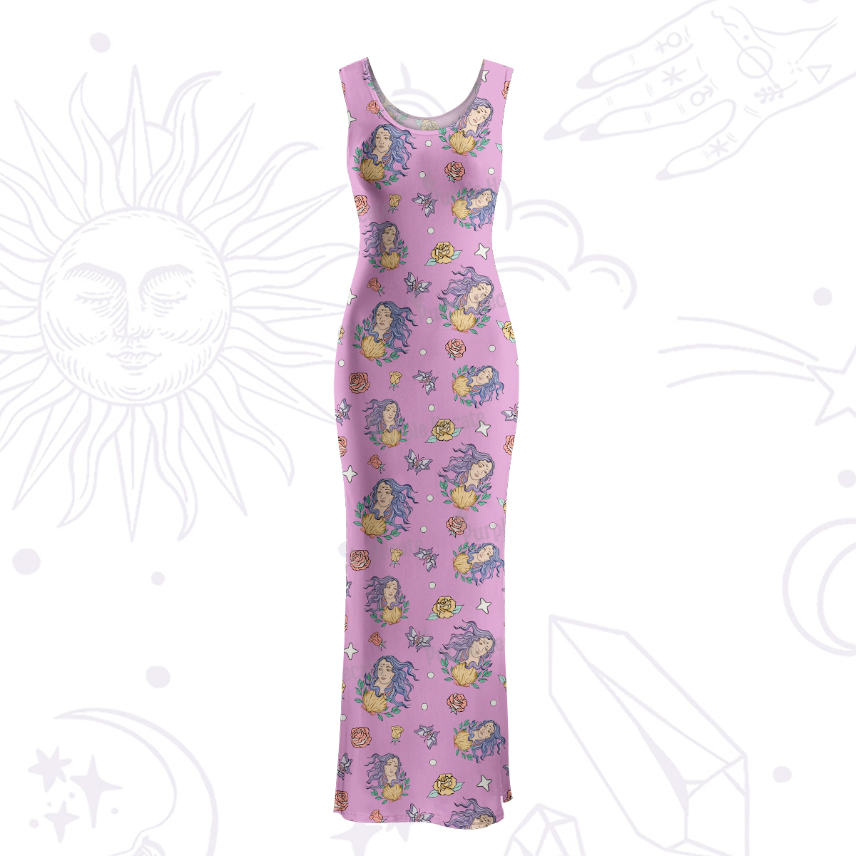 Purplehecate Virgo Spirit Zodiac Maxi Tank Beachwear Dress