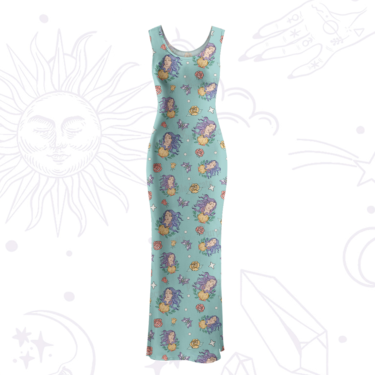Purplehecate Virgo Spirit Zodiac Maxi Tank Beachwear Dress