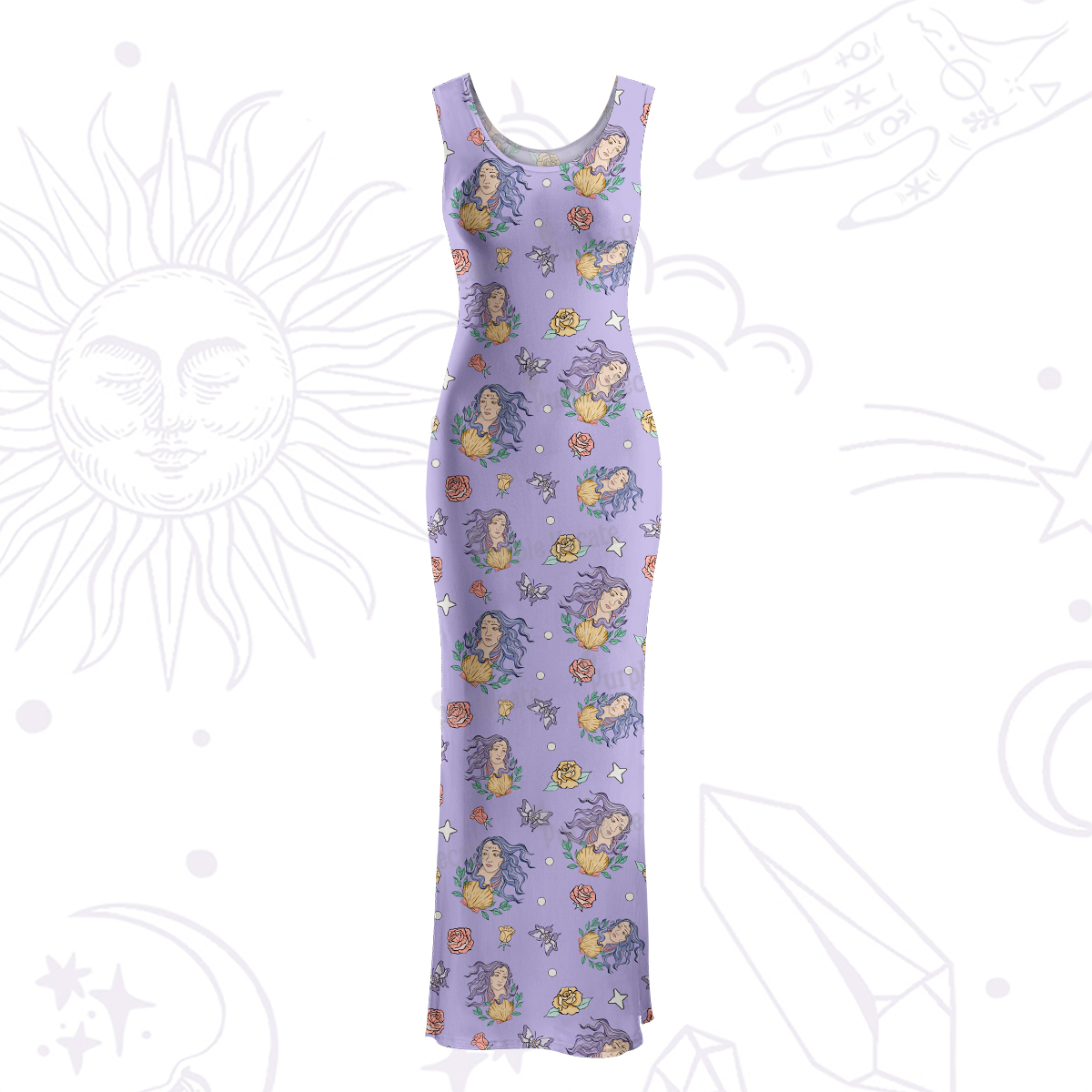 Purplehecate Virgo Spirit Zodiac Maxi Tank Beachwear Dress