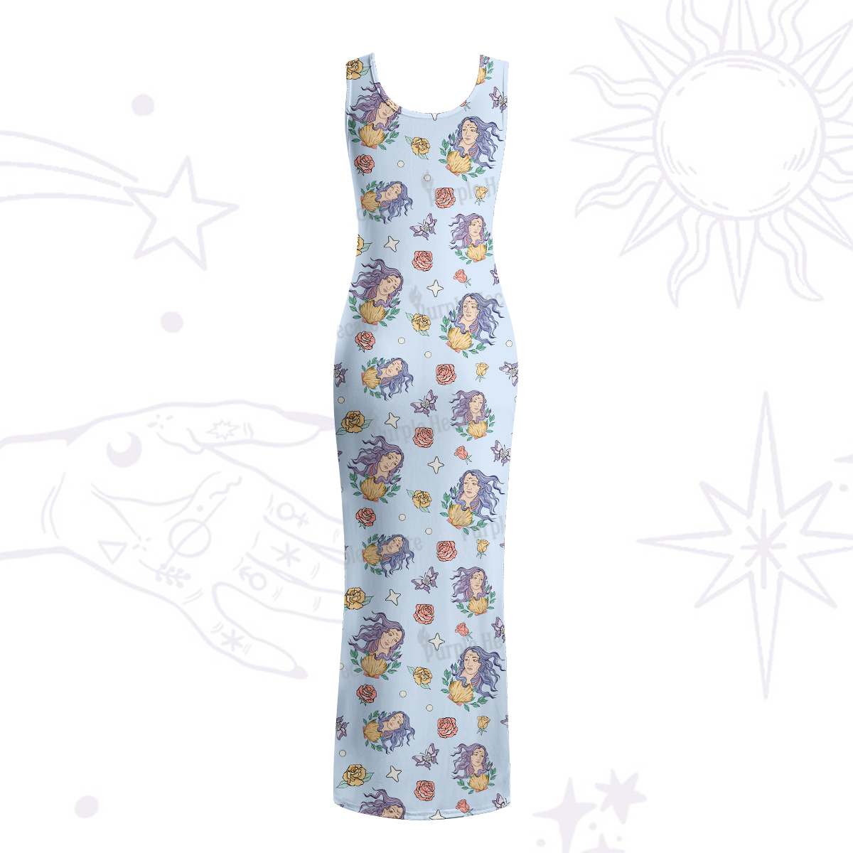 Purplehecate Virgo Spirit Zodiac Maxi Tank Beachwear Dress