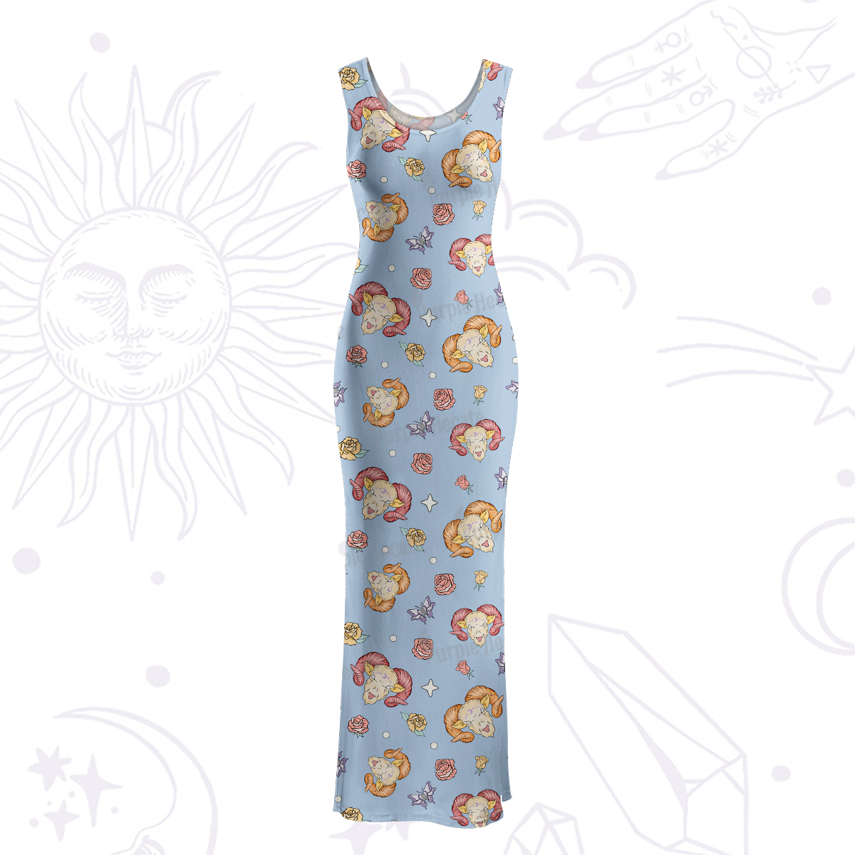 Purplehecate Aries Spirit Zodiac Maxi Tank Beachwear Dress