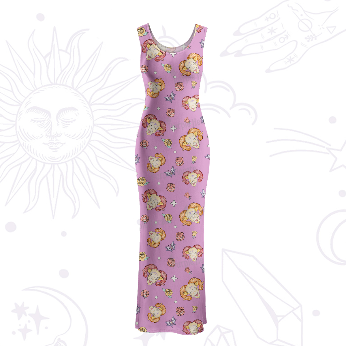 Purplehecate Aries Spirit Zodiac Maxi Tank Beachwear Dress