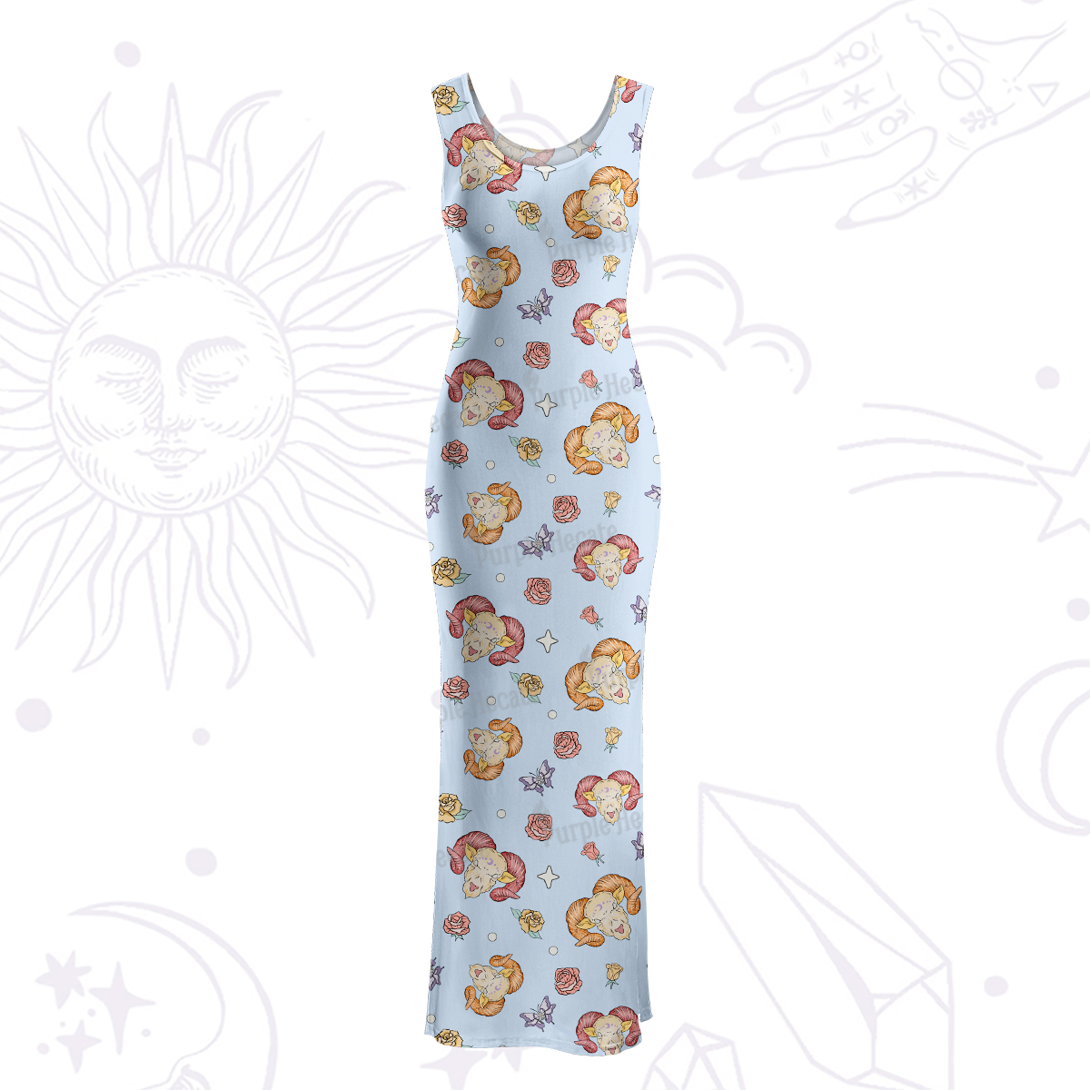 Purplehecate Aries Spirit Zodiac Maxi Tank Beachwear Dress