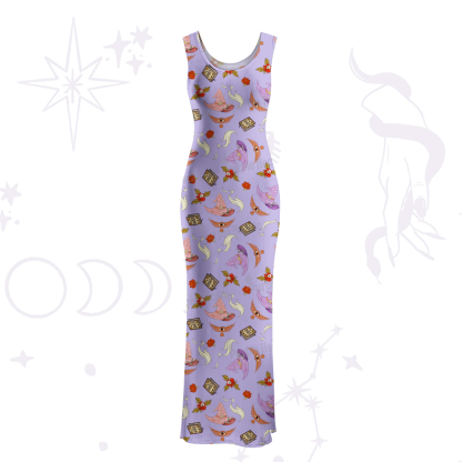 Purplehecate Fantasy Wizard Hat Maxi Tank Beachwear Dress