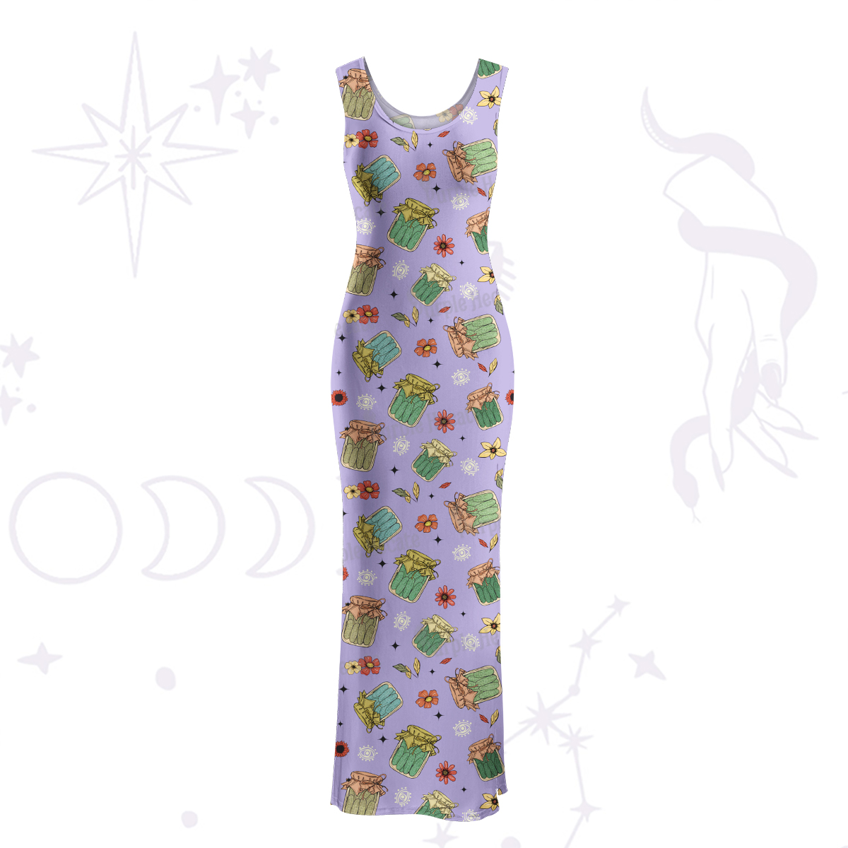 Purplehecate The Pickles Maxi Tank Beachwear Dress