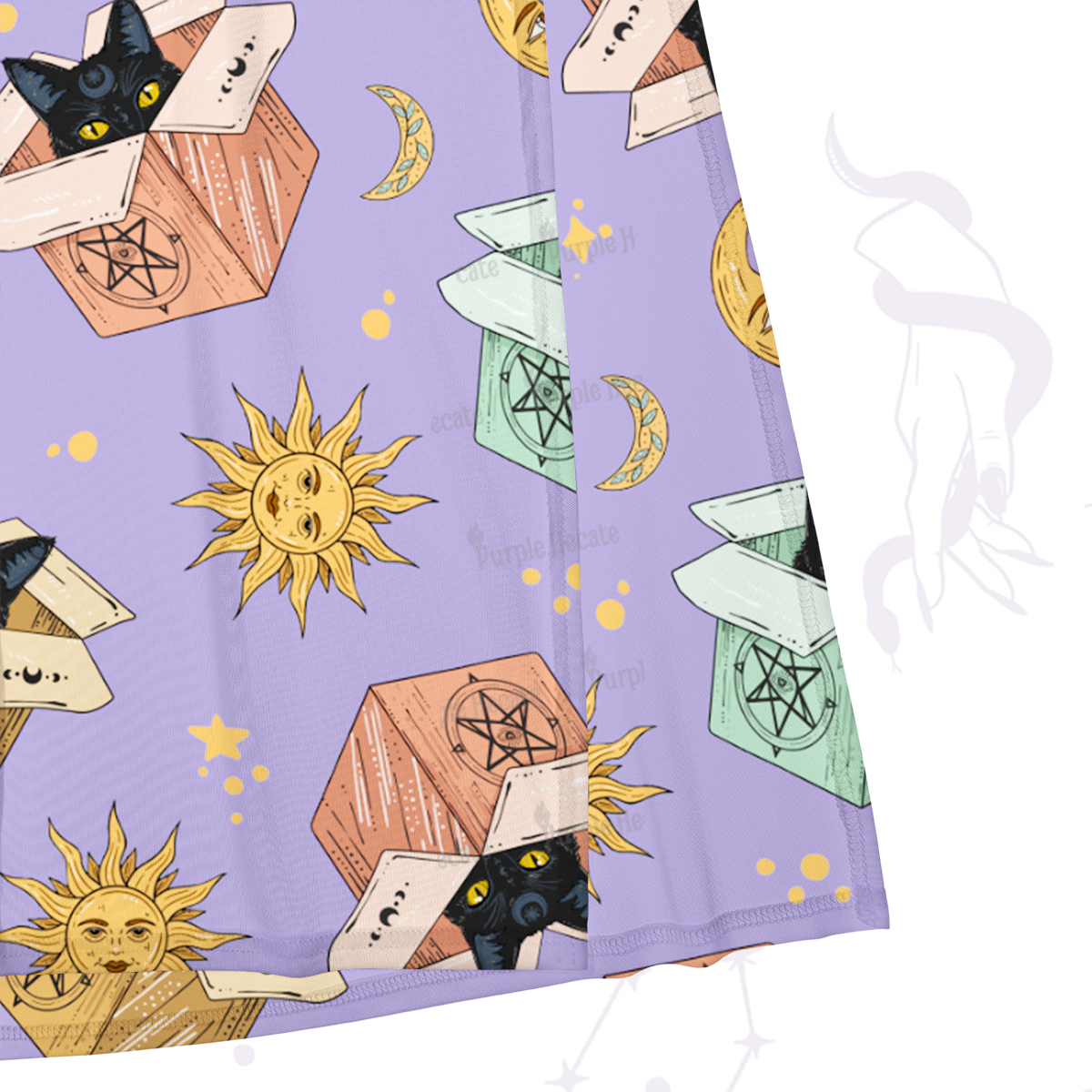 Purplehecate Magical Black Cat Maxi Tank Beachwear Dress