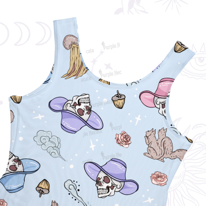 Purplehecate Magical Cowboy Skull Maxi Tank Beachwear Dress