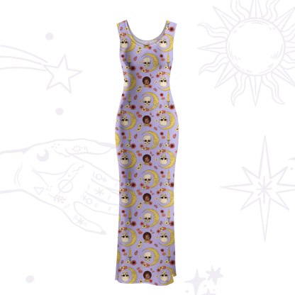 Purplehecate Sorcerer's Skull Maxi Tank Beachwear Dress