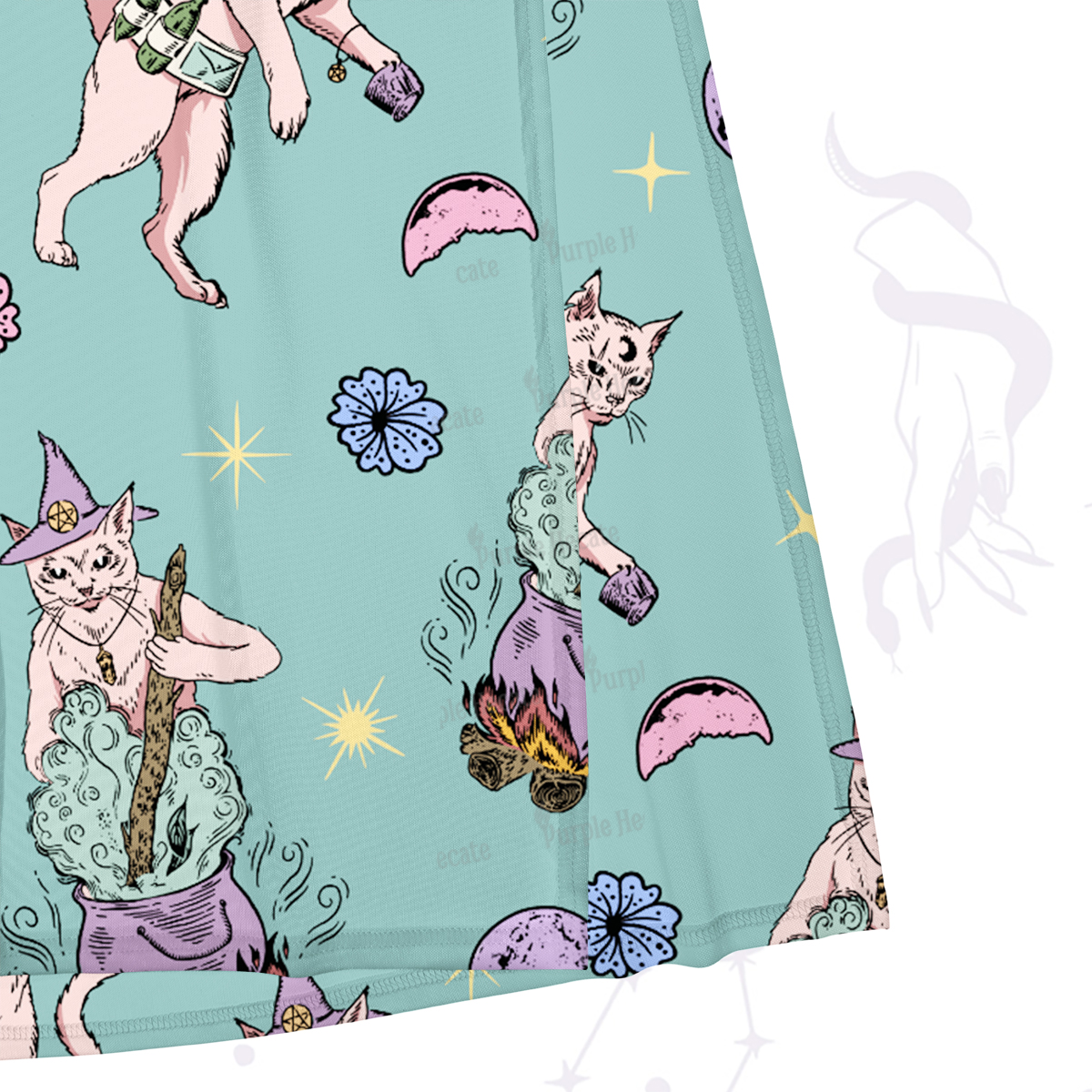 Purplehecate Cat Coven Maxi Tank Beachwear Dress