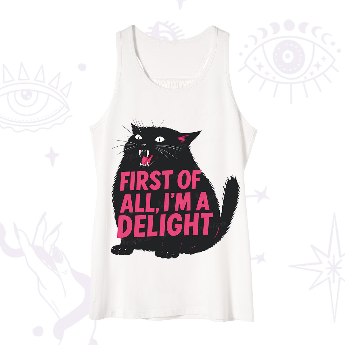 Purplehecate First Of All I'm A Delight Cat Tank