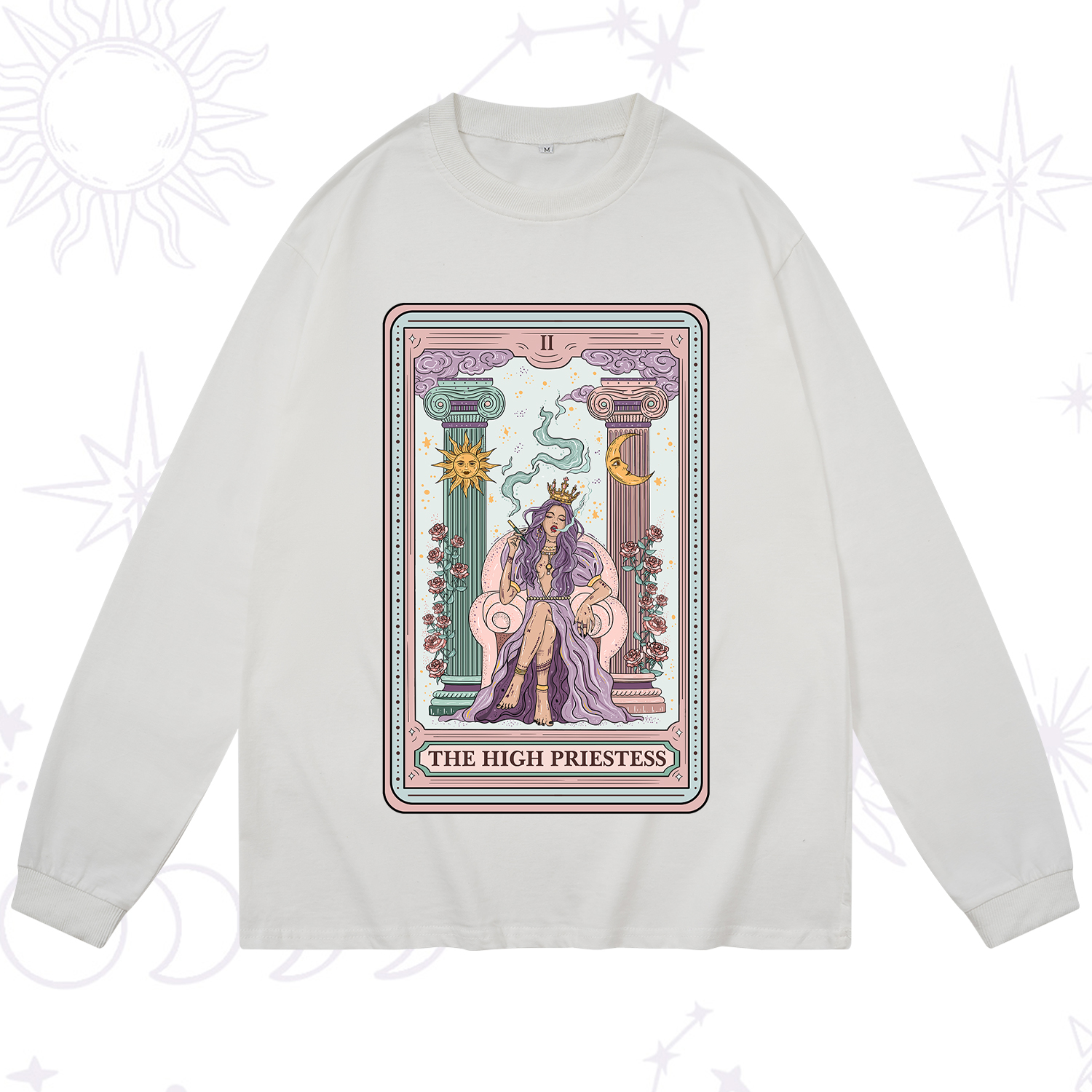 Purplehecate The High Priestess Tarot Card Long Sleeve T-Shirt