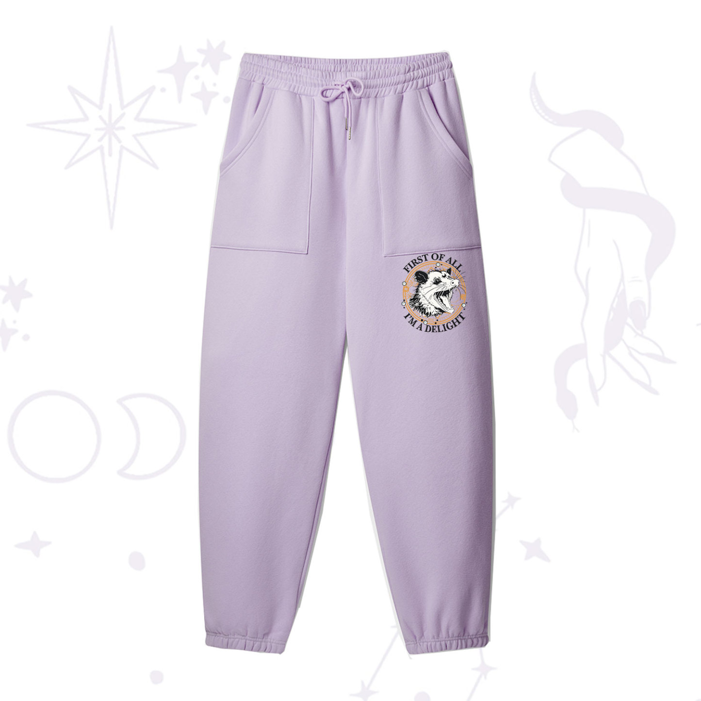 Purplehecate First Of All I'm A Delightful Opossum Fleece Sweatpants