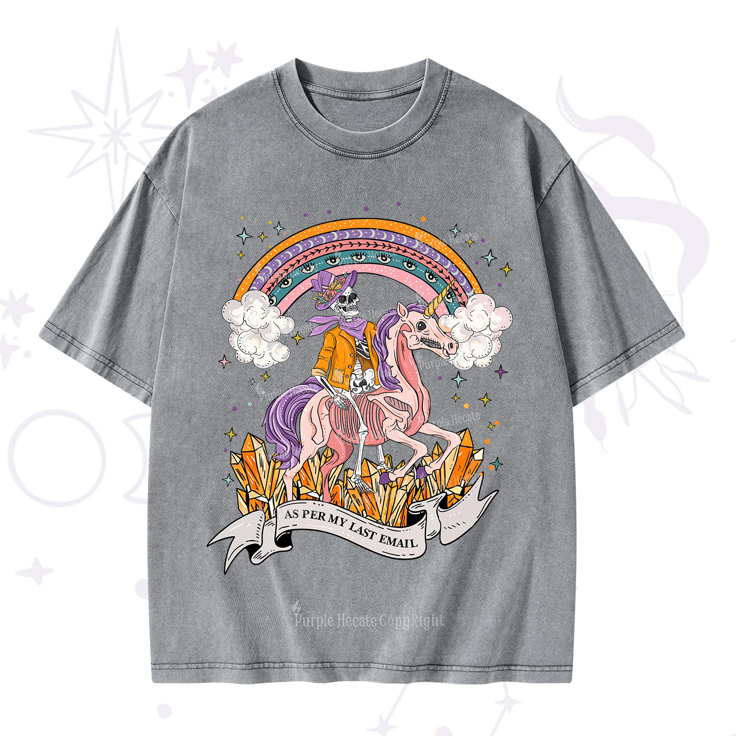 Purplehecate As Per My Last Email Washed T-Shirt