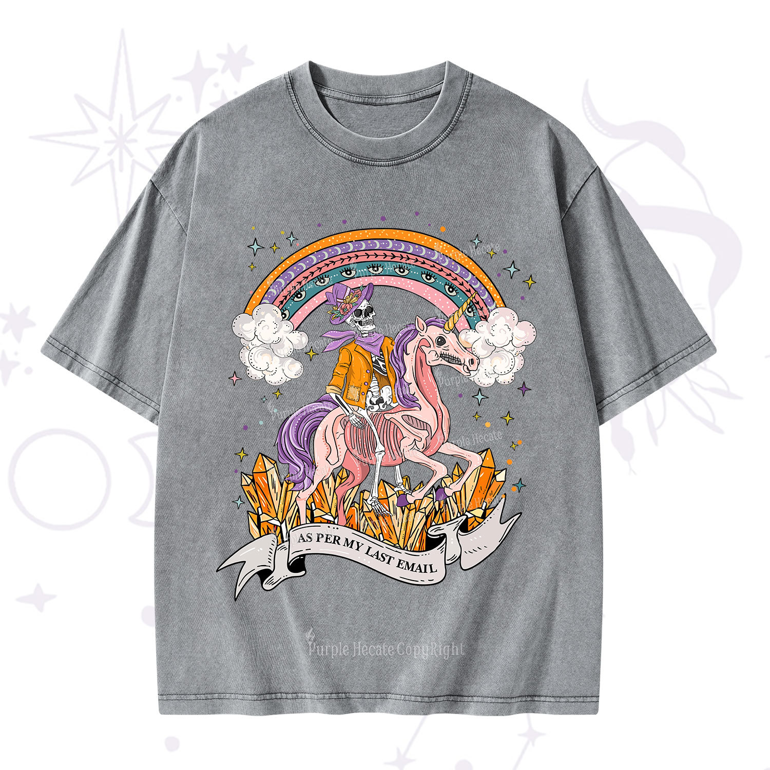 Purplehecate As Per My Last Email Washed T-Shirt