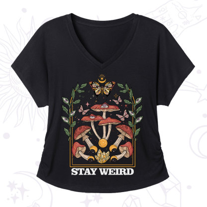 Purplehecate Stay Weird V-Neck T-Shirt