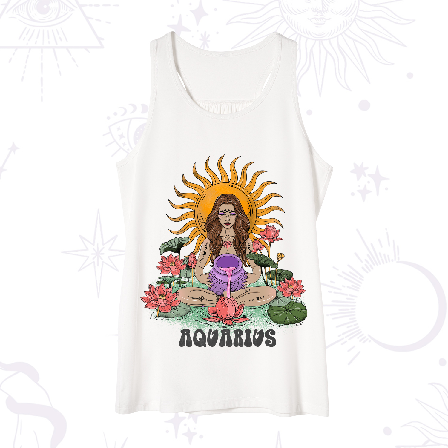 Purplehecate Sun Guardian Of Aquarius Zodiac Tank