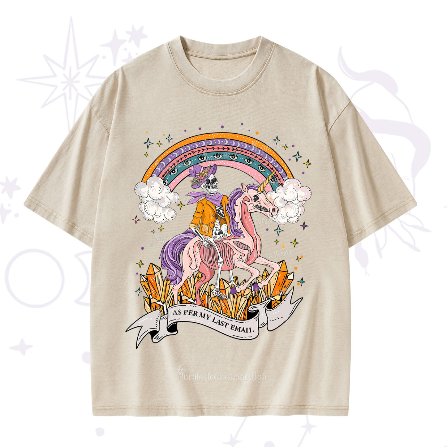 Purplehecate As Per My Last Email Washed T-Shirt