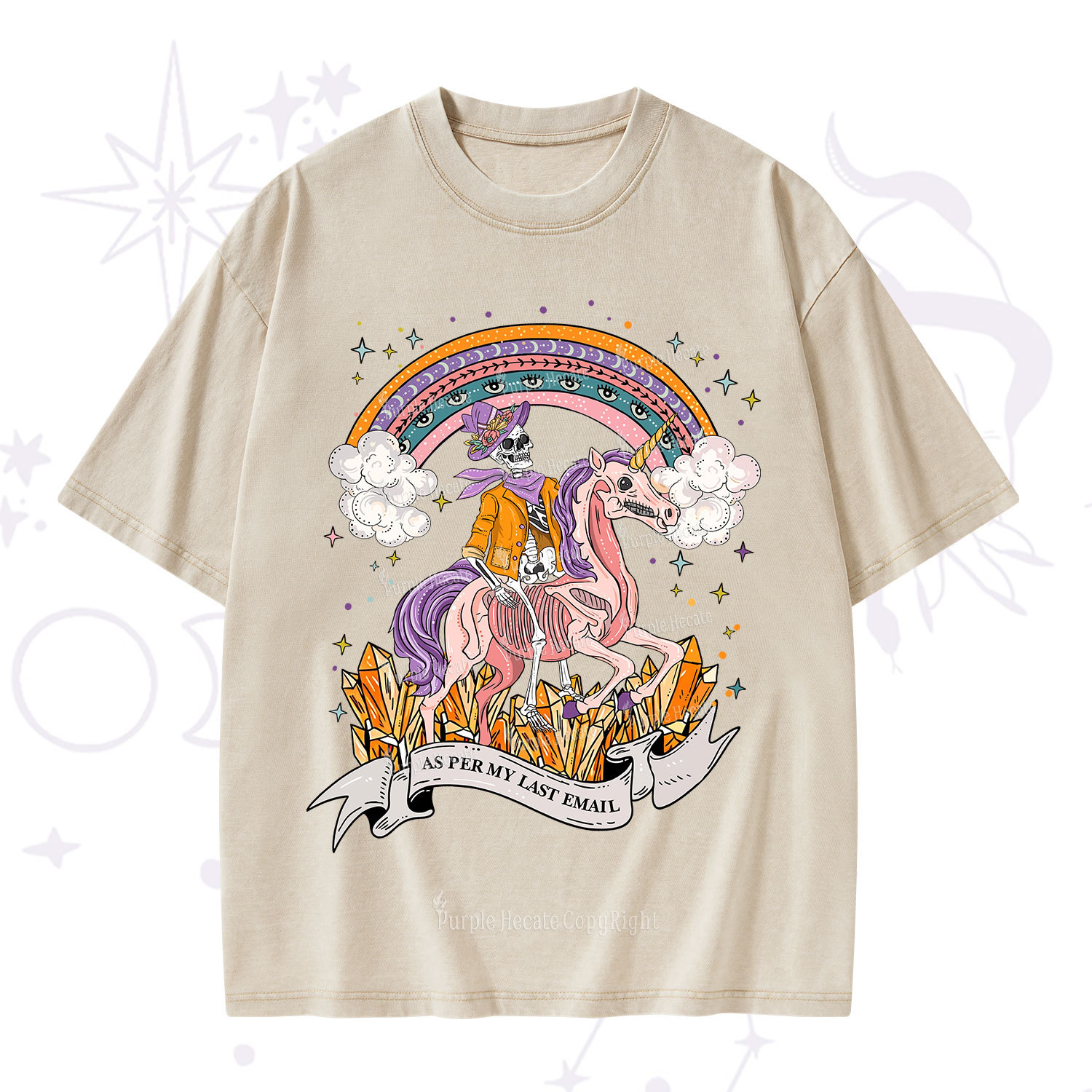 Purplehecate As Per My Last Email Washed T-Shirt