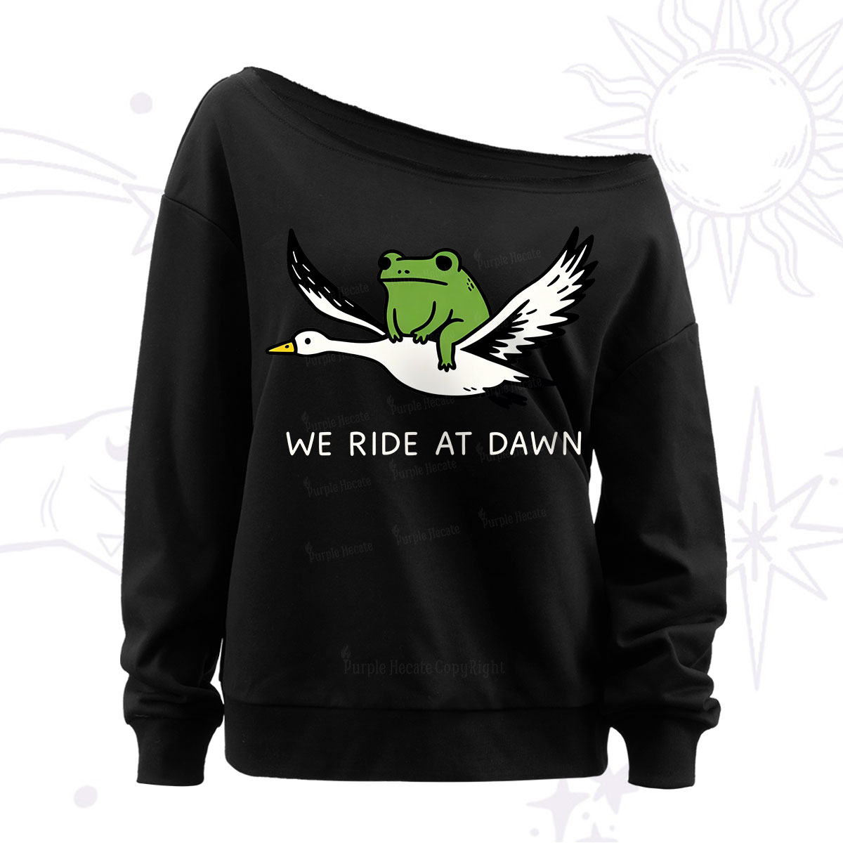 Purplehecate We Ride at Dawn Off The Shoulder Sweatshirt