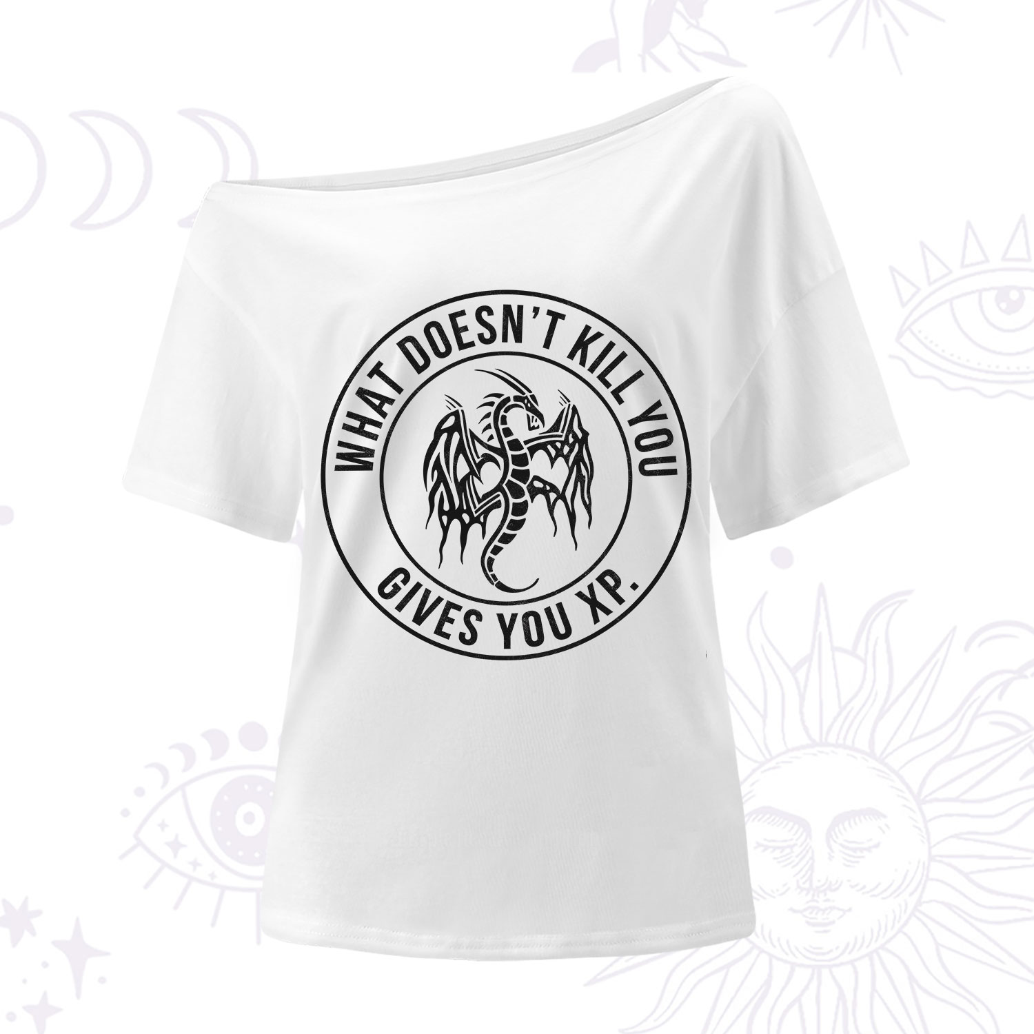 Purplehecate What Doesn't Kill You Gives You XP One Shoulder T-Shirt