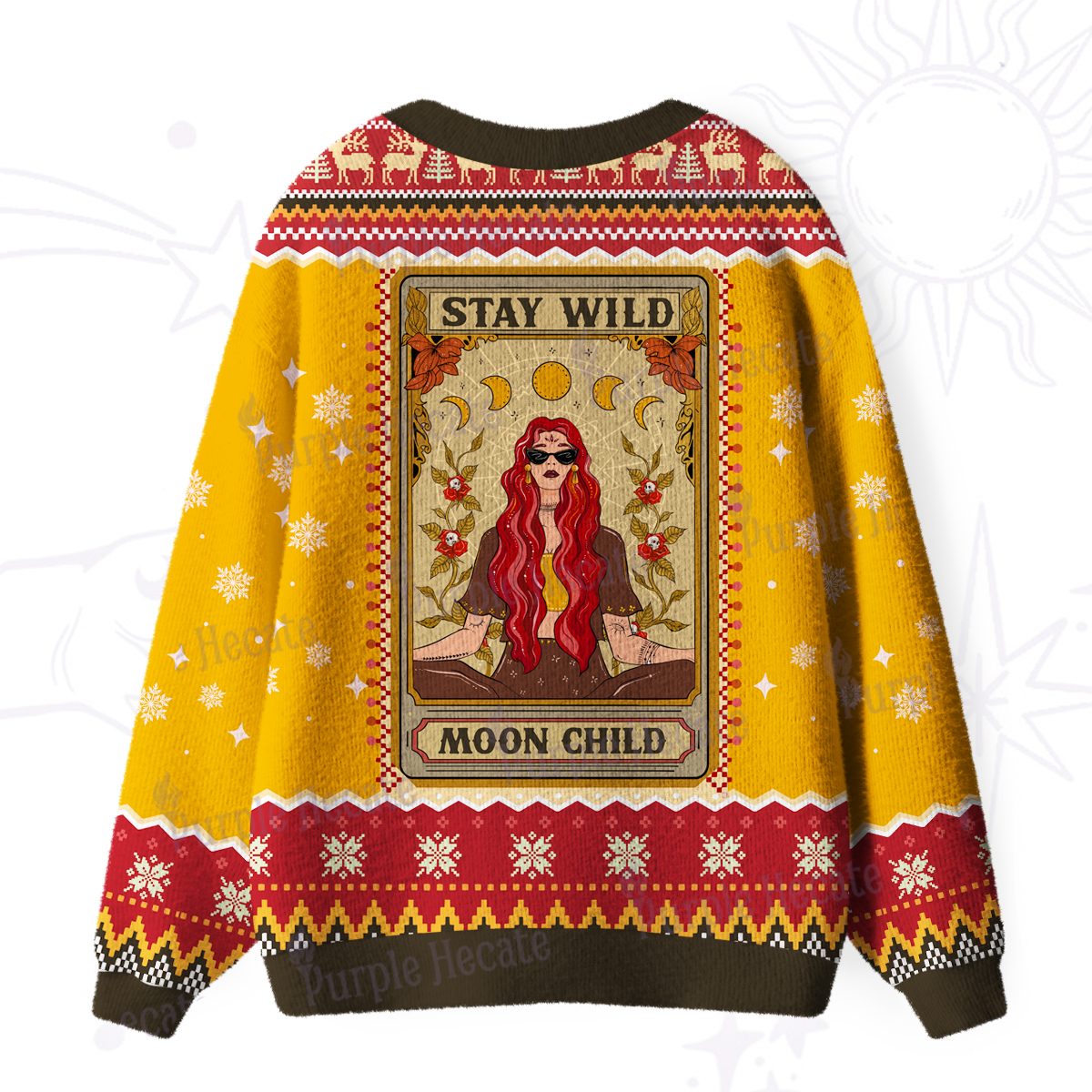Purplehecate The Stay Wild Moon Child Ugly Cardigan Sweaters