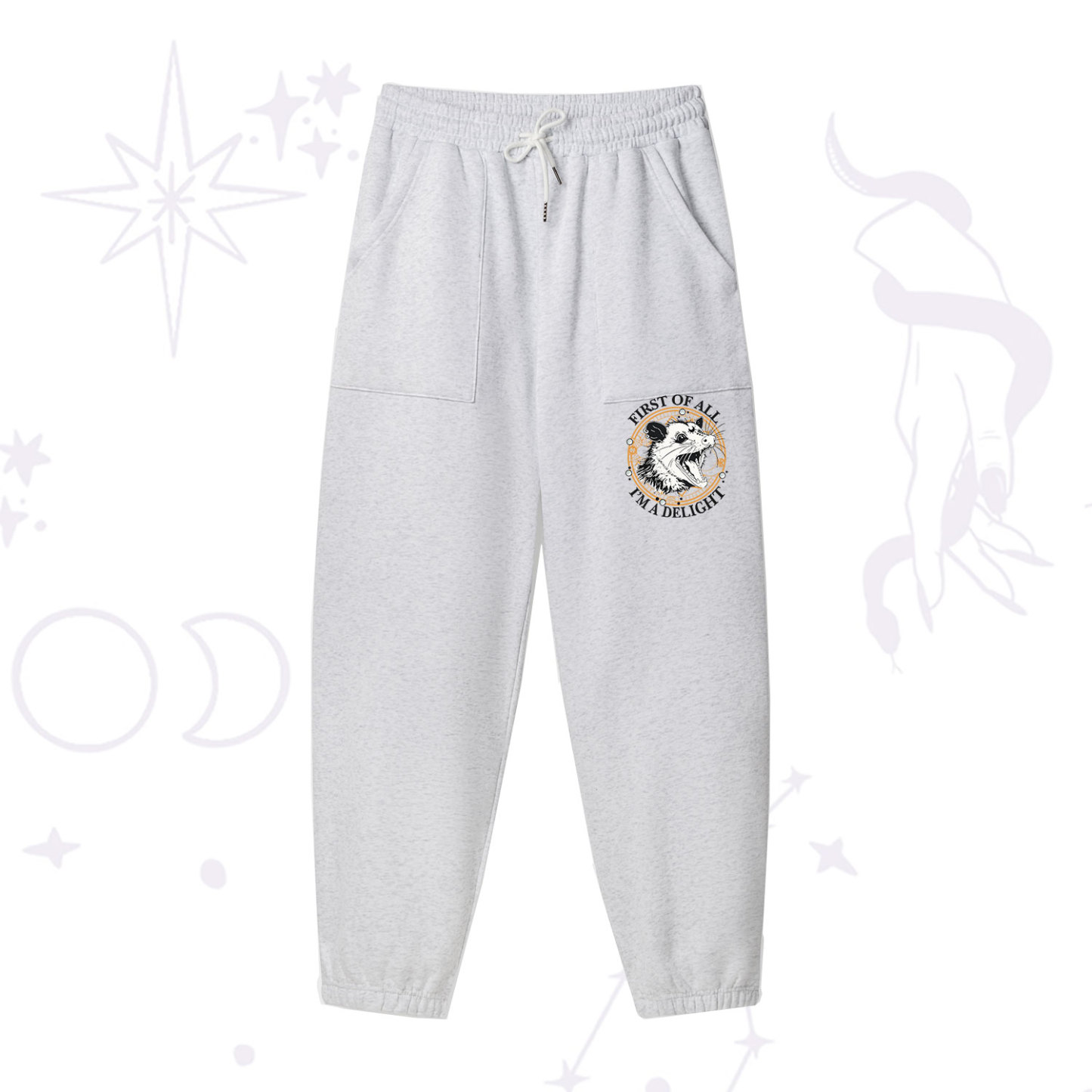 Purplehecate First Of All I'm A Delightful Opossum Fleece Sweatpants