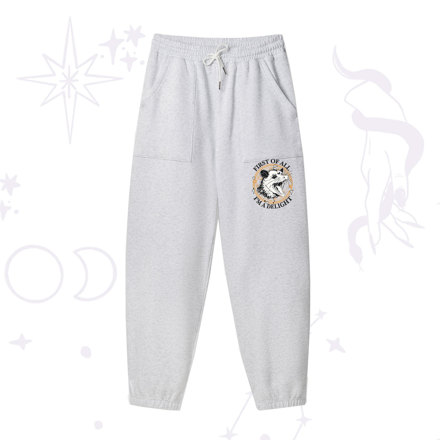 Purplehecate First Of All I'm A Delightful Opossum Fleece Sweatpants