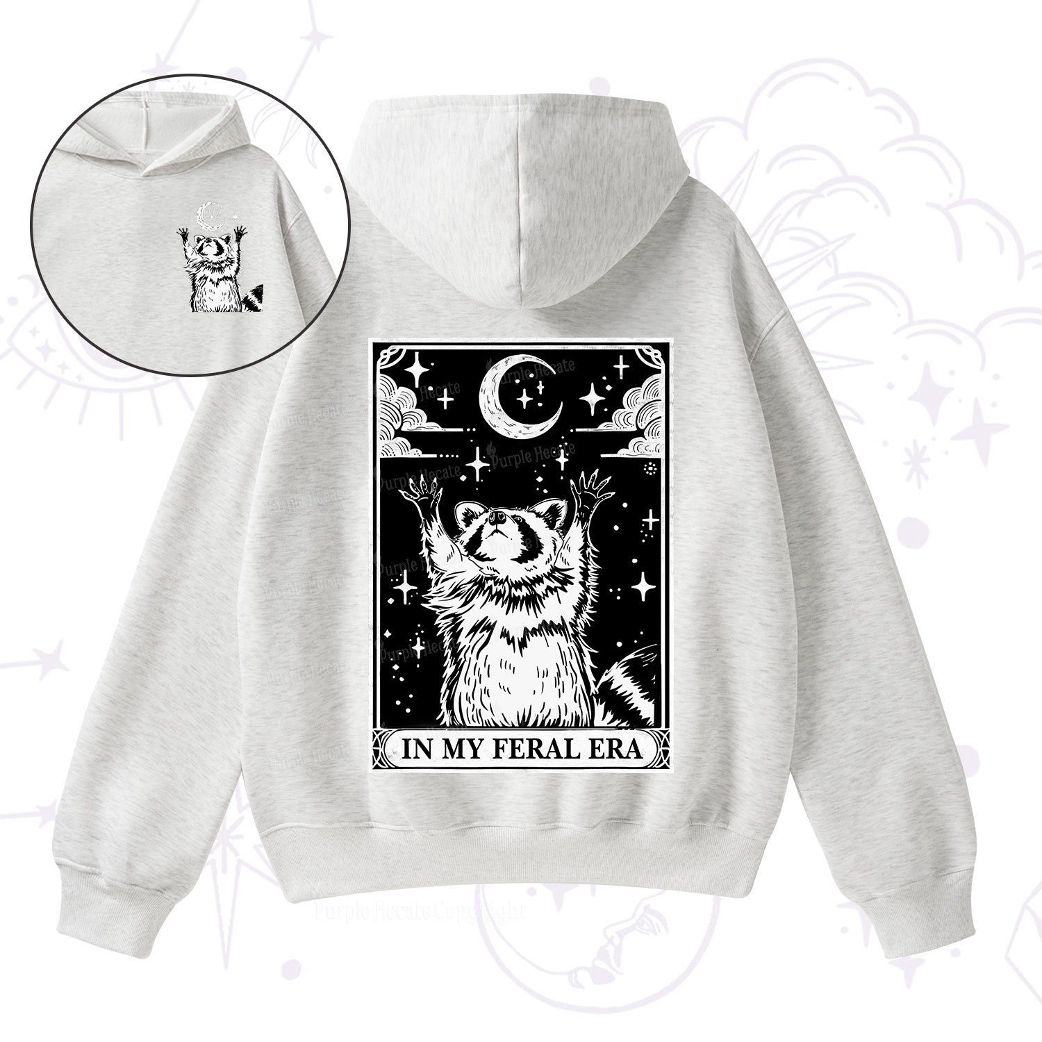 Purplehecate The In My Feral Era Oracle Card Fleece Hoodie Suit