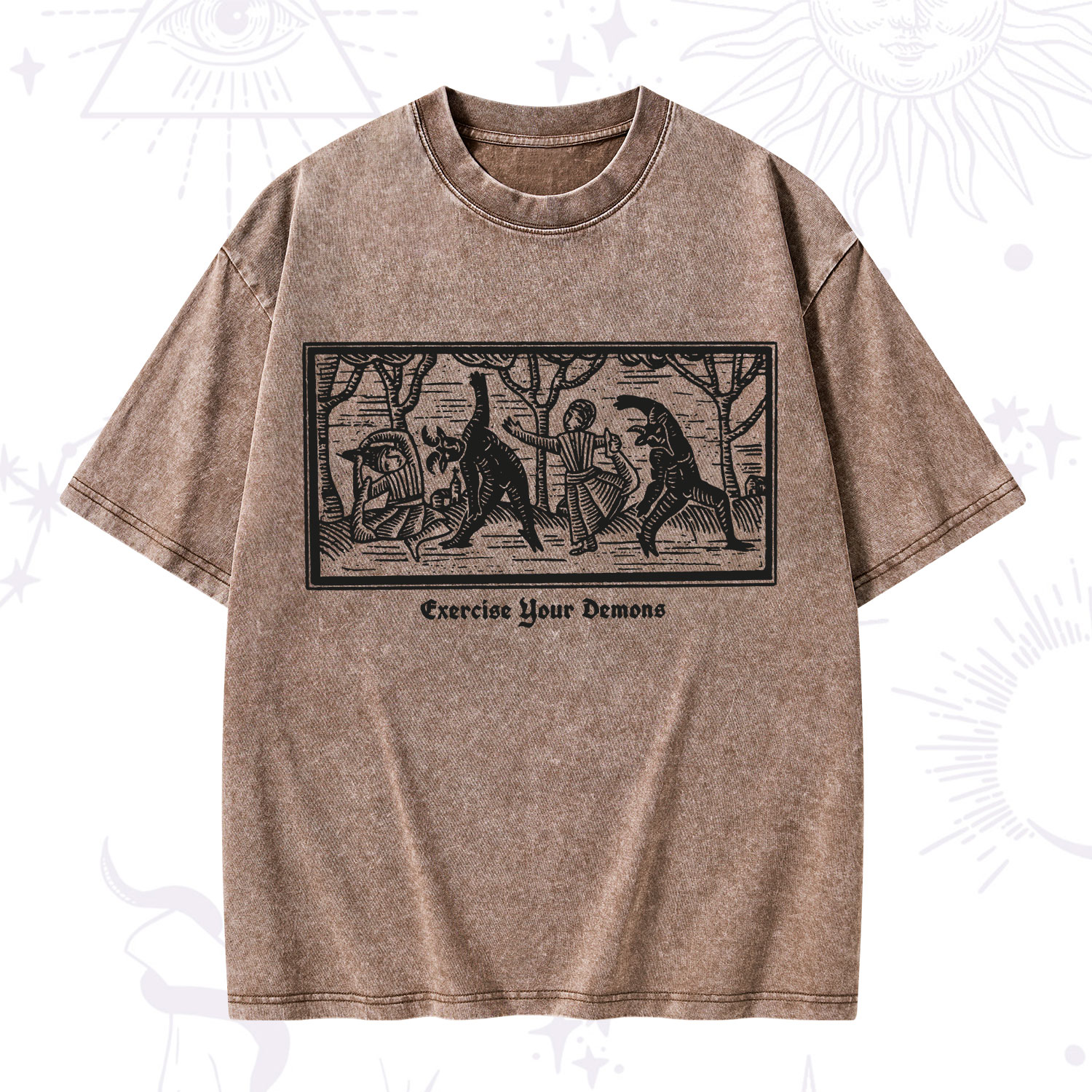 Purplehecate Exercise Your Demons Washed T-Shirt